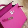 DDMode Wechat Hermes Kelly Sellier 25CM L3 Rose Purple Chevre Leather Silver Hardware