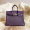 DDMode Hermes Touch Birkin 25CM Togo / Crocodile Leather 9G Amethyst Gold Hardware