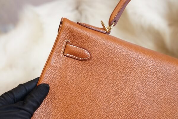 DDMode Hermes Kelly Retourne 32CM 34 Fauve Barenia Leather Gold Hardware