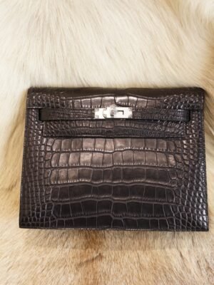 Hermes CK89 Nior Matte Crocodile Kelly Danse 22CM Silver Hardware