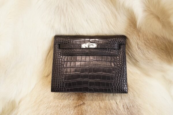 Hermes CK89 Nior Matte Crocodile Kelly Danse 22CM Silver Hardware