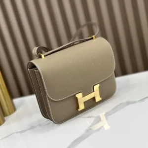 DDMode Hermès Constance Epsom Etoupe Grey Gold Hardware 19cm Full Handmade Ghw