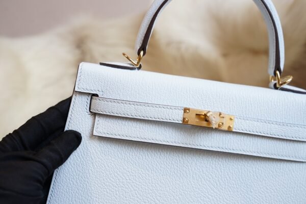 DDMode Wechat Hermes T0 Blue Brume Chevre Leather Kelly 25CM Gold Hardware