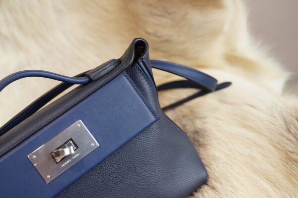 DDMode Hermes 2Z Blue Nuit Mini Kelly 2424 Evercolor Leather Silver Hardware