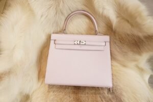 DDMode Factory Hermes 09 Mauve Pale Kelly 25CM Epsom Leather Silver Hardware