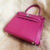 DDMode Wechat Hermes Kelly Sellier 25CM L3 Rose Purple Chevre Leather Silver Hardware