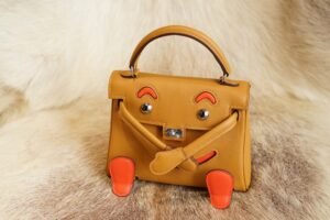 DDMode Hermes 9D Amber / 93 Orange Kelly Doll 16CM Swift Leather Silver Hardware