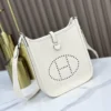 DDMode Hermès Mini Evelyne Togo Creamy White Silver Hardware 16cm Full Handmade Phw