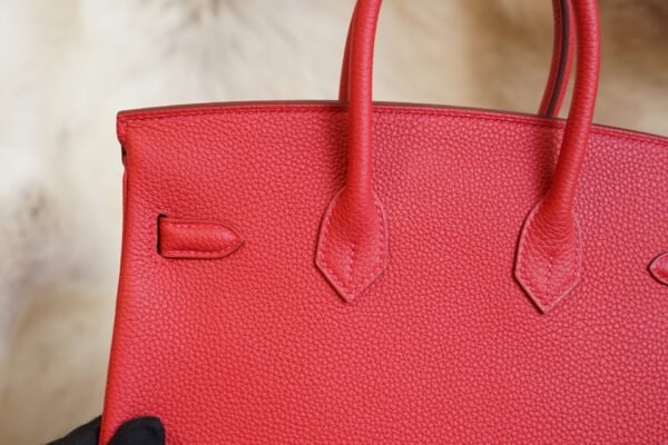 Full Handmade Hermes Q5 Rouge Casaque Birkin 25CM Togo Leather Gold Hardware