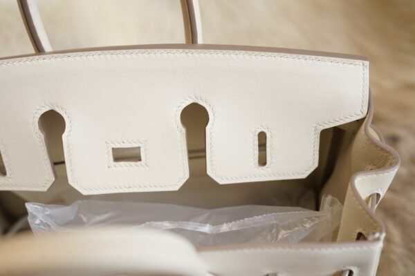 DDMode Whatsapp Hermes Birkin 25CM CK10 Craie Jonathan Leather Silver Hardware