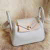 DDMode Hermes Mini Lindy 19CM CK80 Gris Pearl Clemence Gold Hardware