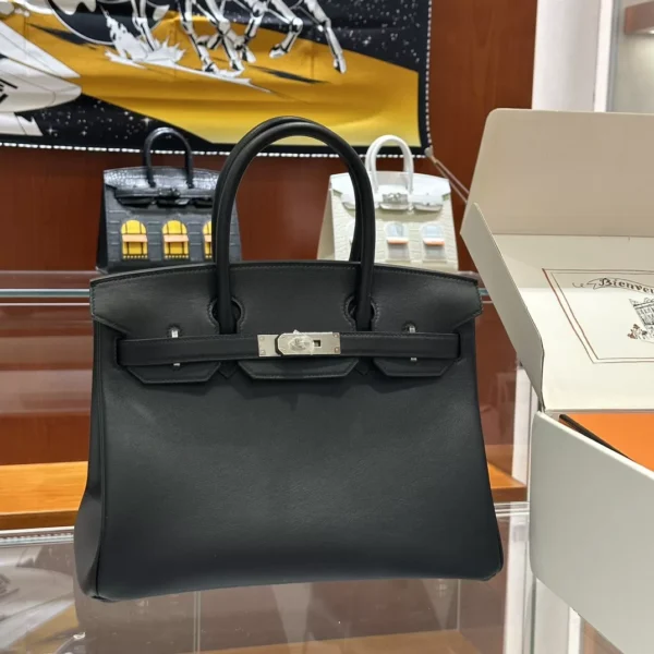 DDMode Factory Birkin Swift Black Silver Hardware 30cm Full Handmade