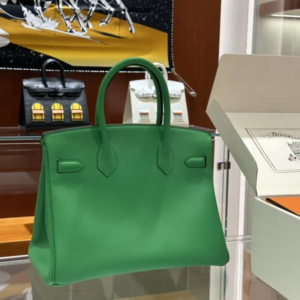 DDMode Factory Birkin Swift Bamboo green Silver Hardware 30cm Full Handmade