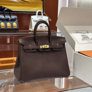 DDMode Factory Birkin vintage shiny Barenia Reddish brown Gold Hardware 30cm Full Handmade