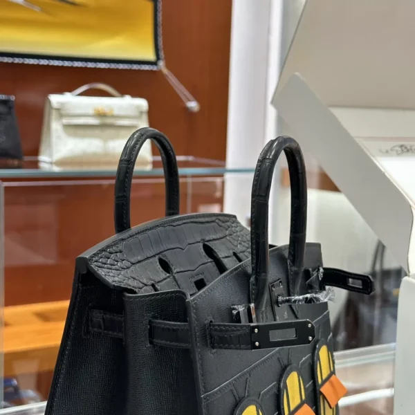 DDMode Factory Birkin Faubourg Epsom & Alligator Black & Yellow & Orange 20cm Full Handmade