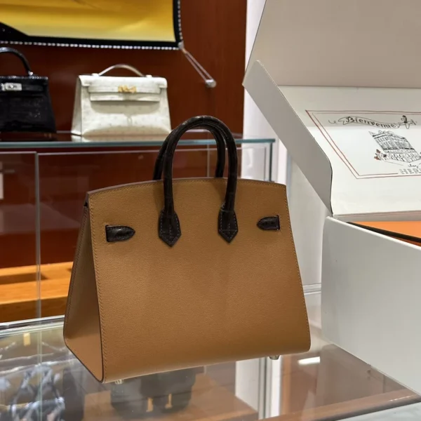DDMode Factory Birkin Faubourg Epsom & Alligator Brown & Black & White & Orange 20cm Full Handmade