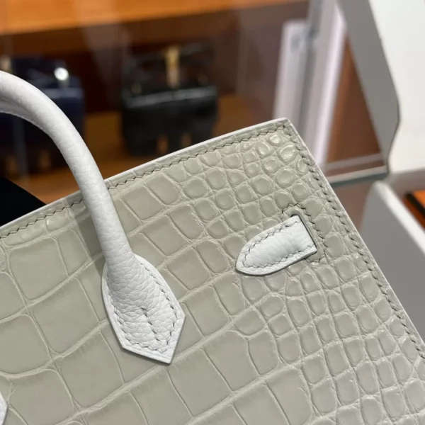 DDMode Factory Birkin Faubourg Epsom & Alligator offwhite & White & Orange 20cm Full Handmade