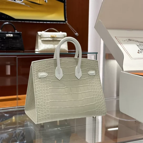 DDMode Factory Birkin Faubourg Epsom & Alligator offwhite & White & Orange 20cm Full Handmade