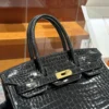 DDMode Factory Birkin shiny porosus crocodile Black Gold Hardware 30cm Full Handmade