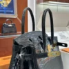 DDMode Factory Birkin shiny porosus crocodile Black Gold Hardware 30cm Full Handmade