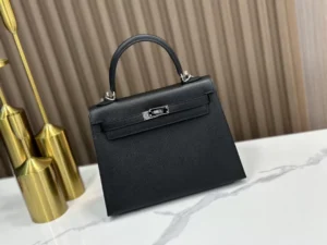 DDMode Factory Kelly Epsom Black Silver Hardware 25cm Full Handmade