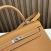 DDMode Factory Kelly Epsom Golden Brown Silver Hardware 25cm Full Handmade