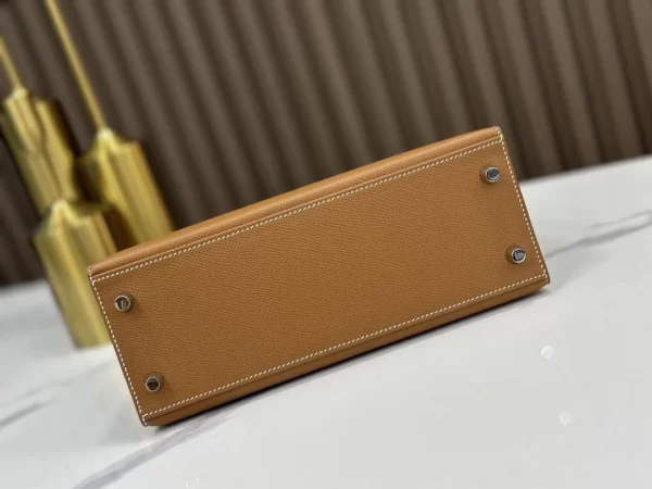 DDMode Factory Kelly Epsom Golden Brown Silver Hardware 25cm Full Handmade