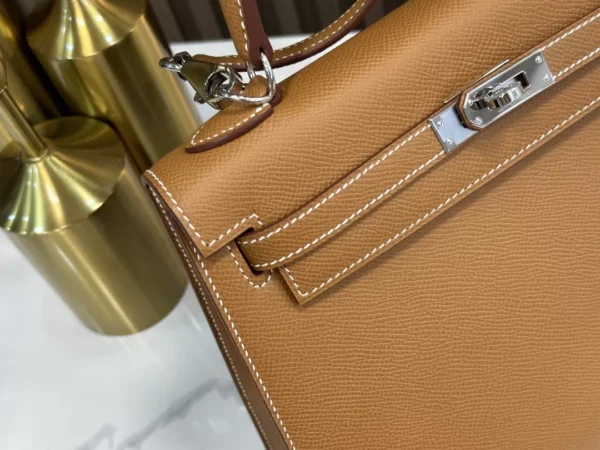 DDMode Factory Kelly Epsom Golden Brown Silver Hardware 25cm Full Handmade