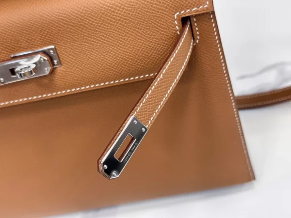 DDMode Factory Kelly Epsom Golden Brown Silver Hardware 25cm Full Handmade