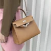 DDMode Factory Kelly Epsom Golden Brown Silver Hardware 25cm Full Handmade