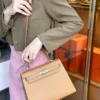 DDMode Factory Kelly Epsom Golden Brown Silver Hardware 25cm Full Handmade