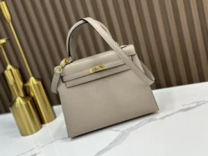 DDMode Factory Kelly Epsom Turtledove grey Gold Hardware 25cm Full Handmade