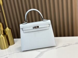 DDMode Factory Kelly Epsom Fresh Light Blue Silver Hardware 25cm Full Handmade