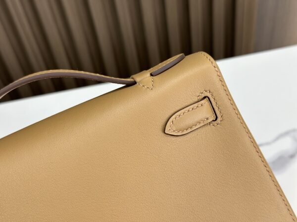 DDMode Factory Mini Kelly Pochette Swift Tea Khaki Gold Hardware 22cm Full Handmade