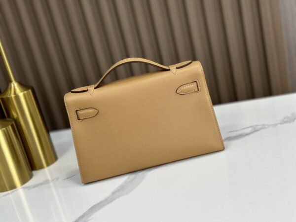 DDMode Factory Mini Kelly Pochette Swift Tea Khaki Gold Hardware 22cm Full Handmade