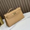 DDMode Factory Mini Kelly Pochette Swift Tea Khaki Gold Hardware 22cm Full Handmade