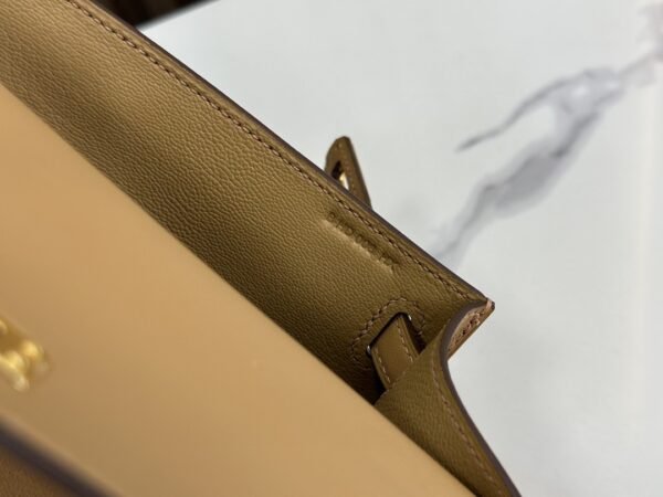 DDMode Factory Mini Kelly Pochette Swift Tea Khaki Gold Hardware 22cm Full Handmade