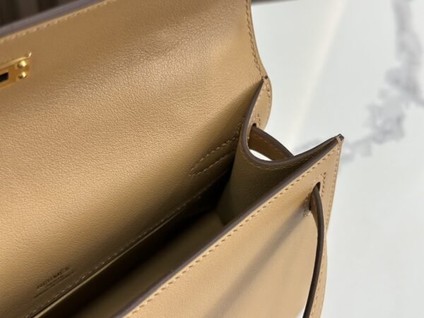 DDMode Factory Mini Kelly Pochette Swift Tea Khaki Gold Hardware 22cm Full Handmade