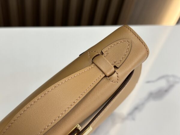 DDMode Factory Mini Kelly Pochette Swift Tea Khaki Gold Hardware 22cm Full Handmade