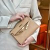 DDMode Factory Mini Kelly Pochette Swift Tea Khaki Gold Hardware 22cm Full Handmade