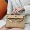 DDMode Factory Mini Kelly Pochette Swift Tea Khaki Gold Hardware 22cm Full Handmade