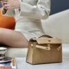 DDMode Factory Mini Kelly Pochette Swift Tea Khaki Gold Hardware 22cm Full Handmade