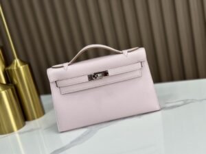 DDMode Factory Mini Kelly Pochette Swift Light Pink Silver Hardware 22cm Full Handmade