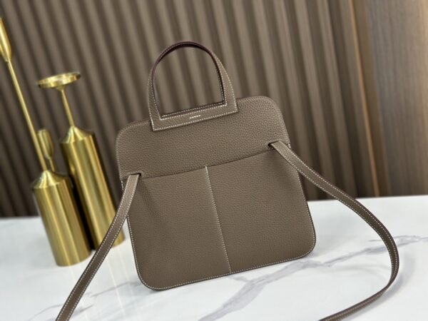 DDMode Factory Halzan Togo Etoupe Grey Silver Hardware 25cm Full Handmade