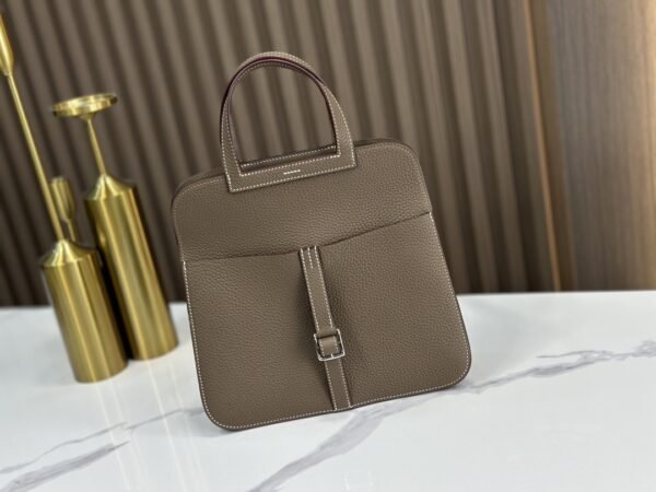 DDMode Factory Halzan Togo Etoupe Grey Silver Hardware 25cm Full Handmade