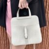 DDMode Factory Halzan Togo Creamy White Silver Hardware 25cm Full Handmade