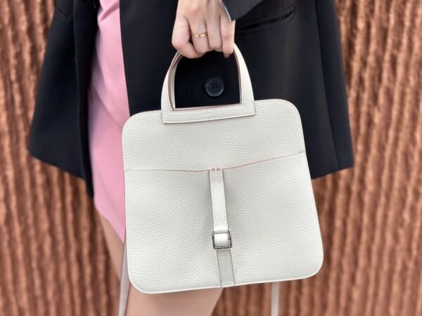 DDMode Factory Halzan Togo Creamy White Silver Hardware 25cm Full Handmade