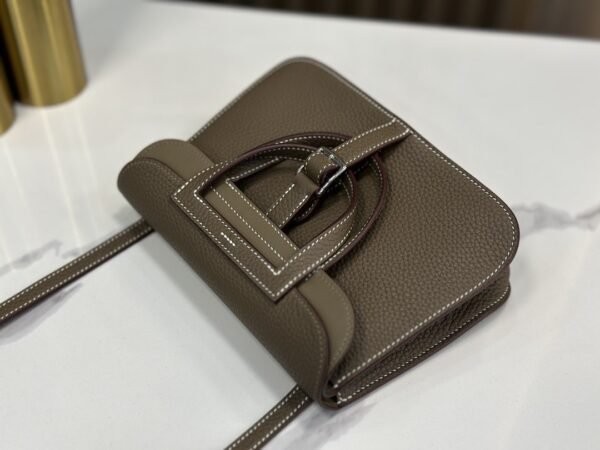 DDMode Factory Mini Halzan Togo Etoupe Grey Silver Hardware 22cm Full Handmade