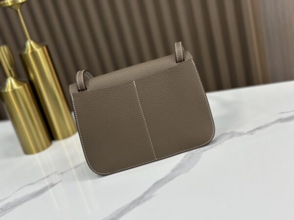 DDMode Factory Mini Halzan Togo Etoupe Grey Silver Hardware 22cm Full Handmade