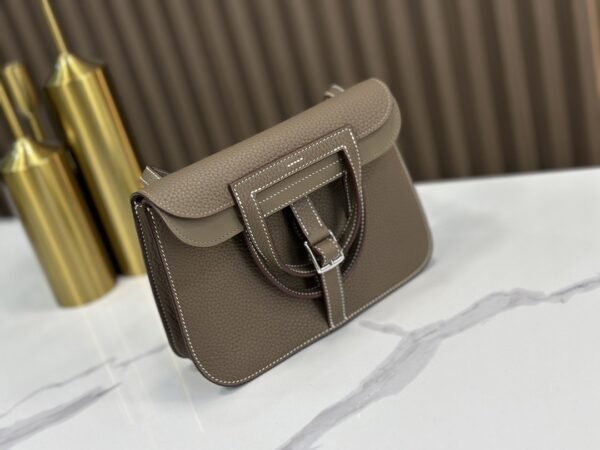 DDMode Factory Mini Halzan Togo Etoupe Grey Silver Hardware 22cm Full Handmade